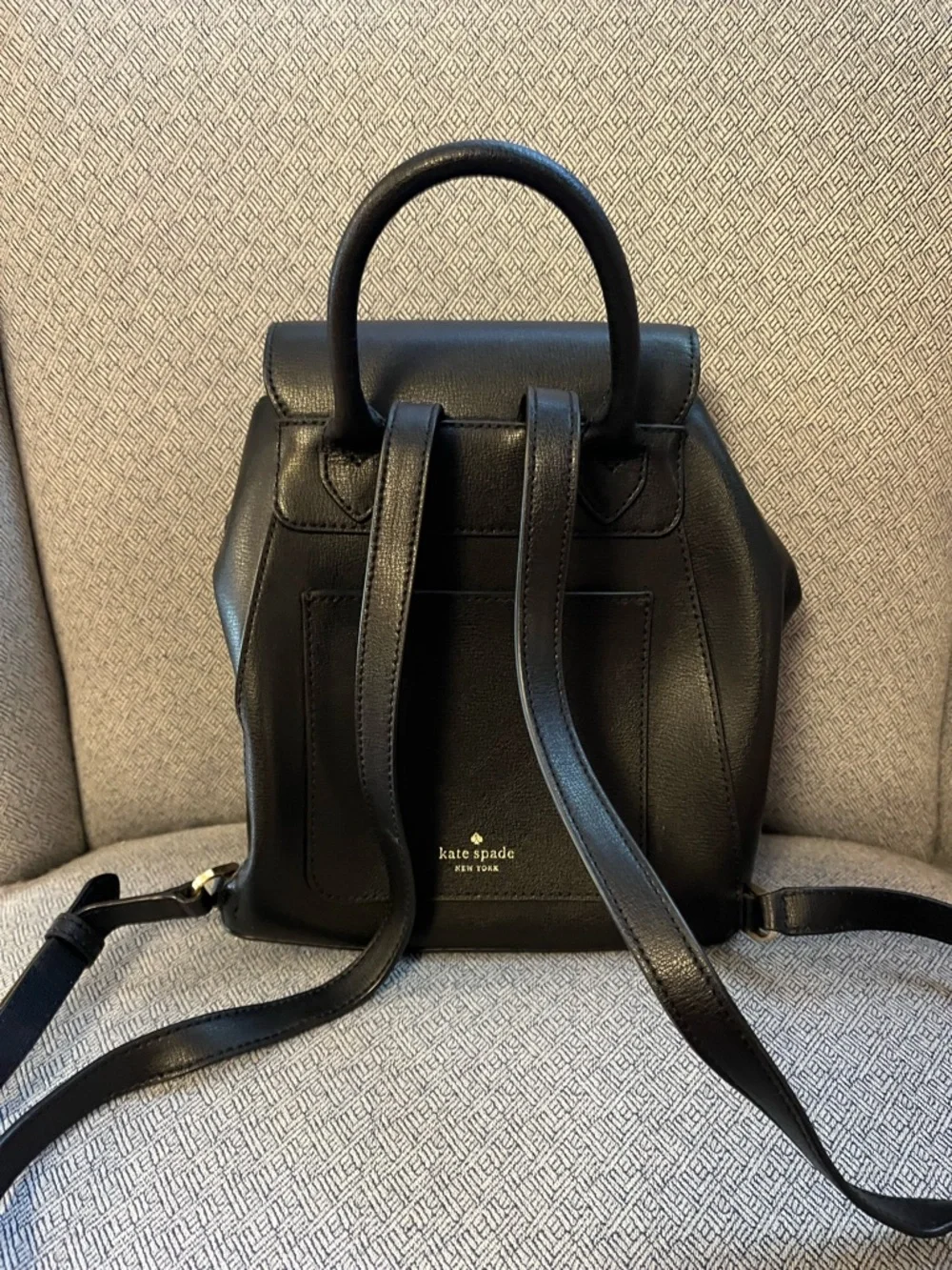 ♠️ Kate Spade Adel Black Leather Backpack - Picture 7 of 11